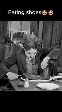 Charlie Chaplin Funny Moment: Eating a Shoe #charliechaplin #funnyvideo #comedyshorts #funnyshorts