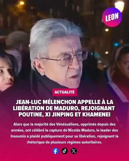 Du Kremlin à Téhéran, la musique est la même, et Jean-Luc Mélenchon la chante en refrain. Le soutien pas vraiment inattendu du chef de LFI au dictateur vénézuélien place le leader des Insoumis dans la même ligue que plusieurs régimes autoritaires — de la Russie de Vladimir Poutine à la Chine de Xi Jinping, en passant par l’Iran de Khamenei et la Biélorussie d’Alexandre Loukachenko. Des références peu glorieuses en matière de droits civiques et humains. Alors que les Vénézuéliens ont traversé des