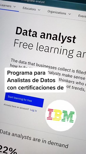 🤩 Programa gratis para convertirte en Analista de Datos con Certificaciones de IBM 👨‍💻 Link en los comentarios 💬 #data #python #analistadedatos #programacion #programming #ibm #dataanalyst #cienciadedatos #inteligenciadenegocios #artificialintelligence #inteligenciaartificial #analytics #cursosgratis #cursosonline #aprendeentiktok #tech #techtok #technology