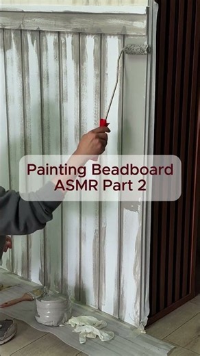 Satisfying Beadboard Painting ASMR | Part 2 #diyprojects #decorationideas #walldecor #baseboard