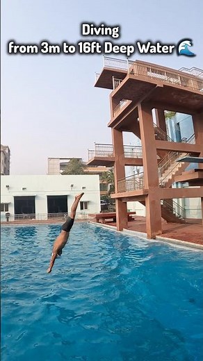 Diving From High Board to 16ft Deep Water 🏊🏻 #swimming #dive #deepwater