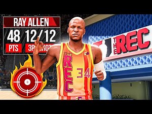 RAY ALLEN "SHARPSHOOTER" BUILD is UNSTOPPABLE in the RANDOM REC on NBA 2K24