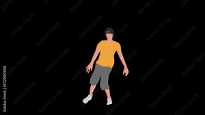 2D Cartoon Guy Dancing Animation With Alpha Video
