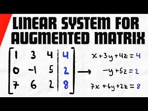 Write the Augmented Matrix as a Linear System | Linear Algebra Exercises