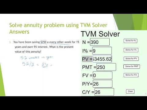 Finding annuities using the TVM Solver