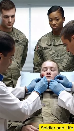 Military Hospital Scene Female Soldier Treated by Army Medics #shorts #britishsoldier #militarypowe
