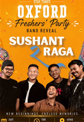 Finally wait is over 🥳 Everyone be ready for amazing evening with SUSANT RA RAGA❤️ #oxfordcollegeofengineeringandmanagement #fyppppppppppppppppppppppp #goviral #oxfordfreshers2026