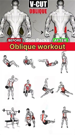 Sharp V Shape Abs ke liye Best Oblique Workout 💪 #workout #