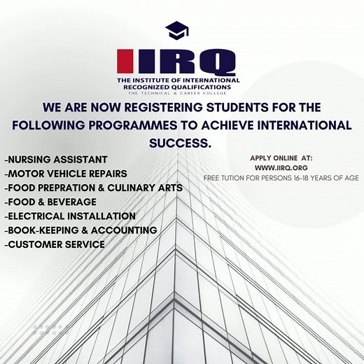 Free Tuition For Applicants Between The Ages 16-18 Years Old. Ask Us How. REGISTER TODAY ❗️ #vocational #register #jamaica #fypシ゚viral