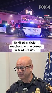 Ten people were killed across the Dallas-Fort Worth Metroplex between Friday, Oct. 3, and Monday, Oct. 6, in separate violent incidents. In his first major address related to crime-fighting, new Fort Worth Police Chief Eddie Garcia attempted to quell the reaction to a bloody weekend. The violence included the fatal shooting of a person on a DART train Sunday, which marked the second deadly shooting on the transit system in one week, raising concerns about public safety. The incidents include a t