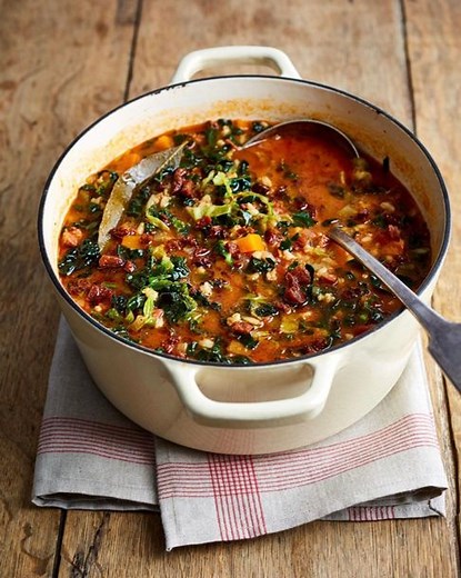 The best chunky soup in the world... Minestrone! (And it might help you forget about the rain, too) jamieol.com/JamiesSoupsRecipes | Jamie Oliver