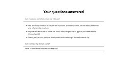 Your questions answered - Html Code Example by Nicepage