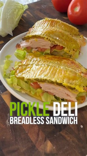 No bread? No problem. 🧀🥒 This cheese & pickle wrap is crunchy, salty, and totally hits the spot. Recipe below 👇 INGREDIENTS 8 long pickle slices 1 cup grated mozzarella cheese 1 tbsp Dijon mustard 2 cups sliced lettuce 2 – 3 tomato slices 2 oz turkey slices INSTRUCTIONS 1. Dry 8 long pickle slices with paper towels/ dish cloth. 2. Scatter ¾ of the cheese on parchment paper on a baking sheet in 2 separate rows. 3. Place 4 pickle slices over top each row and sprinkle remaining cheese over top. 