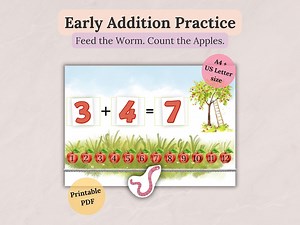 Preschool Addition and Counting Activity Printable Kindergarten Early Math Game Homeschool Resources - Etsy Canada