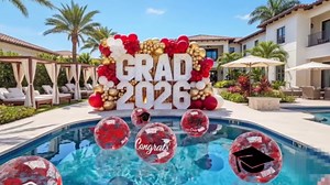 Hollowfly Purple 10 Pcs 16 Inch Graduation Beach Balls Inflatable 2026 Grad Beach Ball Congrats Sign Bulk Confetti Glitter Blow up Pool Balls for Grad Swimming Graduation Party Supplies Favors