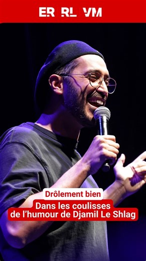 L'Est Républicain on Instagram: "Connu pour son humour engagé et son regard acéré sur l’actualité, Djamil Le Shlag était à Besançon, le 22 janvier, avec le collectif Les Grands Remplaçants, dans le cadre du festival Drôlement Bien. En coulisses, juste avant le spectacle, l’humoriste revient sur sa manière de s’informer et de transformer l’actualité en matière à rire. 🎥Interview et montage : Mélissa LATRECHE"
