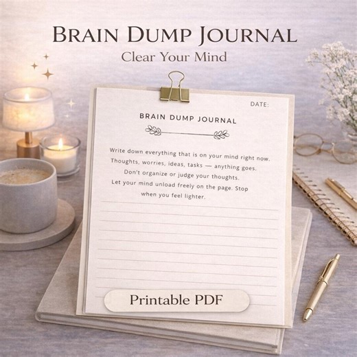 Brain Dump Journal PDF Printable – Clear Your Mind, Mental Clarity Journal, Overthinking Relief, Instant Download - Etsy