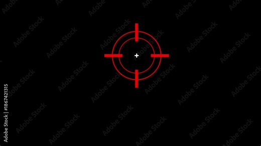 Animated of target icon with crosshair design symbolizes precision, accuracy, and focus in digital interfaces.