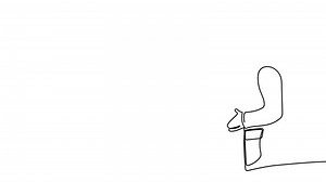 One-line art showing an architect leading a team through a discussion of blueprints at a job site.