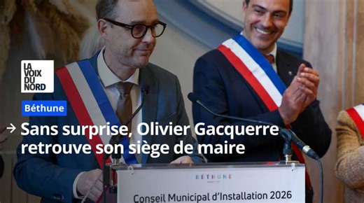 Olivier Gacquerre a été réélu maire de Béthune ce samedi 21 mars 2026