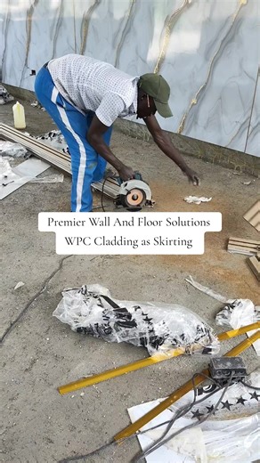 Using WPC Cladding Fluted Panel as skirting to secure Marble Sheets and deliver a clean, durable finish. Size 2.8m by 0.16m at KSh 2,300 per piece. Strong, stylish, and long lasting. #WPCCladding #WPCCladdingKenya #WPCCladdingInstallation #PremierWallAndFloorSolutions #interiordesignkenya