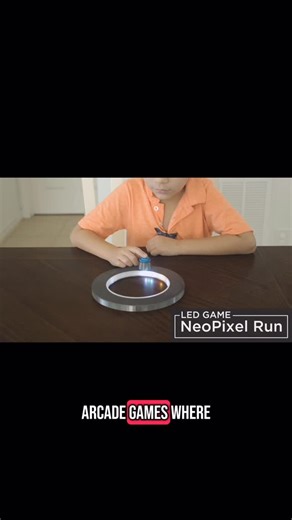 adafruit on Instagram: "Build an arcade game with NeoPixels and #CircuitPython ! Inspired by “cyclone” LED chase games often found in arcades. #3Dprinted case with an #Adafruit Feather, an arcade button, a rechargeable battery and a slide switch. Guide: https://learn.adafruit.com/pixel-chase-game https://youtu.be/TFzHOti1bYc"