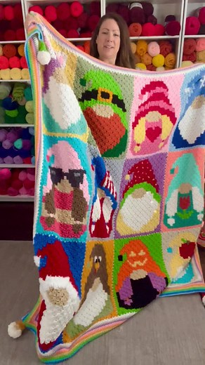 36K views · 5.4K reactions | Here it is!! The finished gnome corner-to-corner crochet blanket!! It’s been a fun year. Thanks for joining in on this fun project with me. It’s never too late to start. The gnome patterns will be always be available on RepeatCrafterMe.com! ❄️❤️️旅 https://www.repeatcrafterme.com/2022/12/crochet-c2c-gnome-blanket.html | Repeat Crafter Me | Facebook