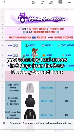 Best Mulebuy Spreadsheet with 10,000 Links #mulebuy #mulebuyspreadsheet #fyp #mulebuy