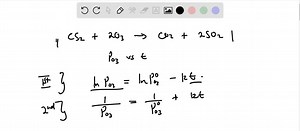 The reaction between carbon disulfide and ozone described by the equation CS2(g) 2 O3(g) →CO2(g) 2 SO2(g) was studied using a large excess of CS2(g). The pressure of ozone as a function of time is given in the following table. Is the reaction first order or second order with respect to ozone? | Numerade