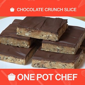 19K views · 526 reactions | Not a baker? Not a problem! Try my no bake chocolate crunch slice recipe! | The One Pot Chef | Facebook