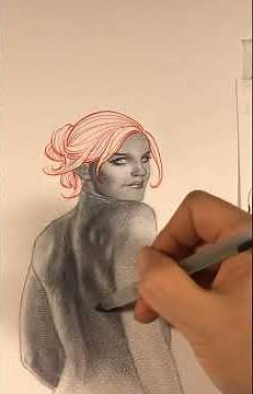 Frank Cho Drawing Demo (Bonus Video) - Crosshatching the Female Torso with a Ballpoint Pen