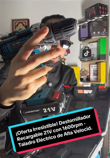 ¡Oferta Irresistible! Destornillador Recargable 21V con 1600rpm - Taladro Eléctrico de Alta Velocidades #oferta #taladro #destornillador #recargable #tiktokshop