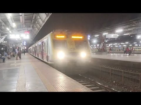 Mumbai night local train journey video | Indian railways station train video
