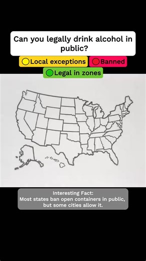 Can You Legally Drink Alcohol In Public #map #interestingfact #unitedstates | Carey Lewis