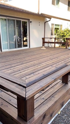 Scrubbed to raw wood to apply a fresh stain to restore the color and finish #woodfinish #woodstain