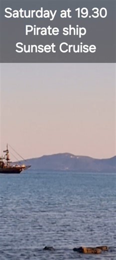2.3K views · 23 reactions | Sunset Cruise on the Pirate Ship this Saturday Great fun for all the family. Price includes a free drink and a stop for swimming by the island of Pontikonisi ♥️ Book your place today for the sunset cruise or one of their dairy trips from the Old Port. Help support local businesses  www.corfutourist.com/corfu-travel-guide | Corfu Tourist | Facebook