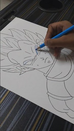How to Draw VEGETA Super Saiyan Blue Easy #drawing#anime #art #simple #dragonball #shorts