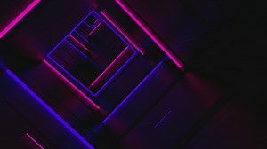Cyberpunk square tunnel with neon lights - Free Stock Video