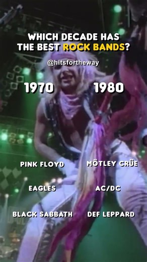 Which decade has the best rock bands? #70s #80s
