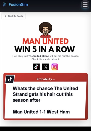 What’s the chance @TheUnitedStrand gets his hair cut this season after Manchester United draw 1-1 with West Ham and when’s the most likely times to see it happen. I just feel bad for him now… #footballtiktok #premierleague #manchesterunited #mufc #manunited