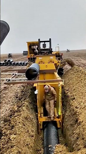 パイプ敷設：自動化機械による一括施工