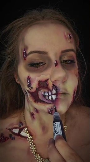 Creating a Zombie bride look with help of Latex Wounds and Drying Blood