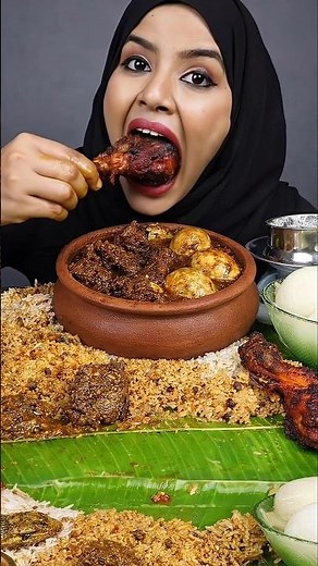 Hungry Girl Devours Full Mutton Roast With Egg Curry And Rice Extreme Mukbang ASMR Eating Show