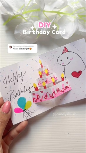 DIY Birthday Card🎂❤️😱 #art #craft #shorts #viral