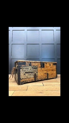 Antique Pine Trunk / Coffee Table /Rustic Toy Box Storage / Blanket...