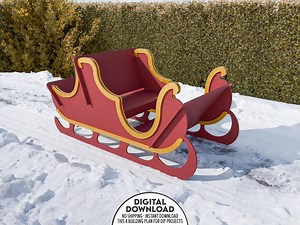 Christmas Sleigh DIY Woodworking Plan Wooden Santa Sleigh (CNC Cutting Files) - Etsy