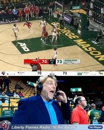 Avery Mills ties it, steals it, wins it! Liberty WBB over GMU (with the LFSN Radio call.) #ncaawbb