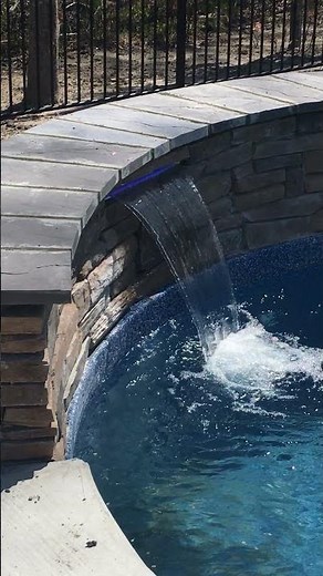 Sheer Descent Water Feature Meets Functional Seating Wall - Southern Scapes Pools