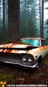 This Abandoned Old Wagon Was Left in the Forest — Now a Tree Is Growing Straight Through It. This forgotten car was left to time and silence, slowly surrendering to the forest around it. A tree didn’t grow beside it — it grew through it, breaking metal as if it were nothing. Rust, roots, and steel merged into one, turning the vehicle into part of the landscape. It’s a quiet but powerful reminder that nature always reclaims what we leave behind. | Abandoned places