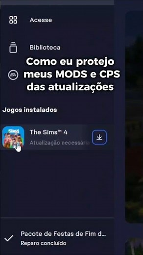 Como eu protejo meus MODS e CPS das atualizações do The Sims 4 💚 #thesims4 #updates #shorts